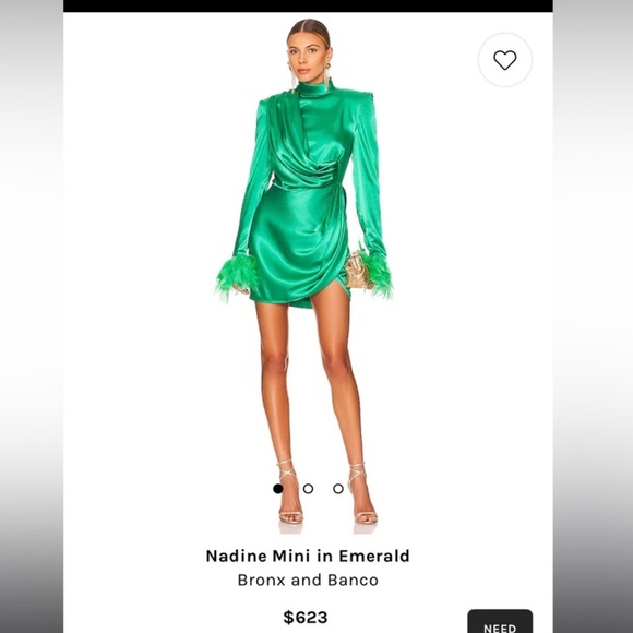 Bronx & Banco Nadine Mini Dress in Emerald - Picture 3 of 4